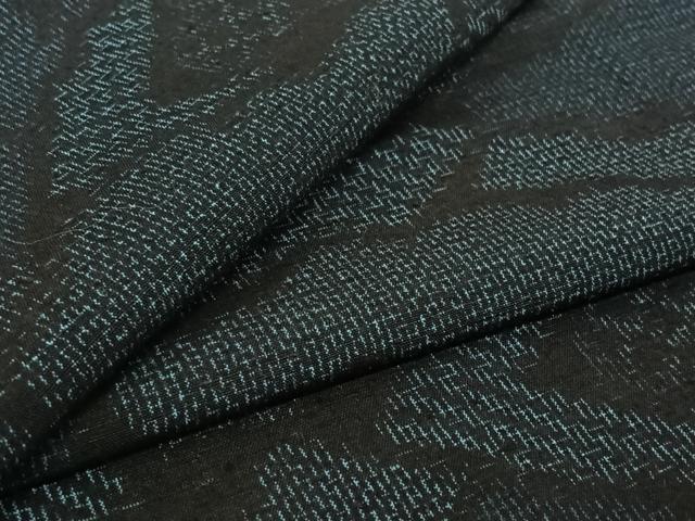 平和屋着物▽上質な紬 単衣 雲取り文 正絹 逸品 AABF0800jh