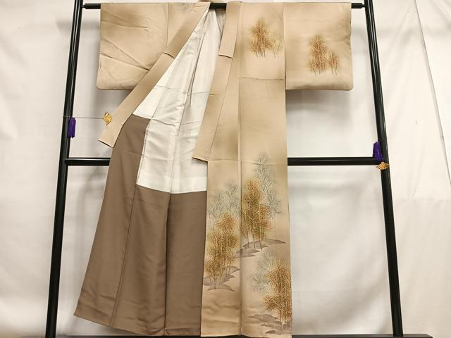 平和屋着物■訪問着　樹林文　暈し染め　正絹　逸品　AABF0877oa
