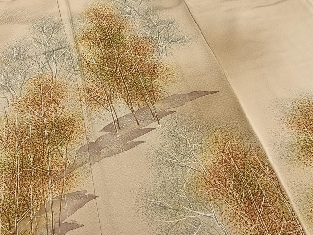 平和屋着物■訪問着　樹林文　暈し染め　正絹　逸品　AABF0877oa