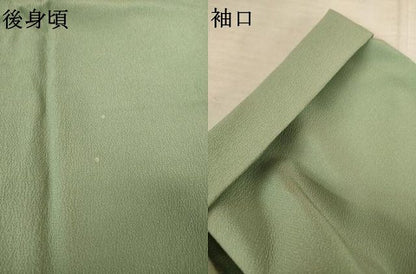 平和屋着物●上質な色無地　麹塵色　正絹　逸品　AABF0881ck