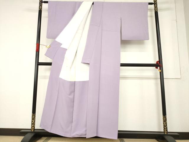 平和屋着物●上質な色無地　鳩羽色　正絹　逸品　AABF0884ck