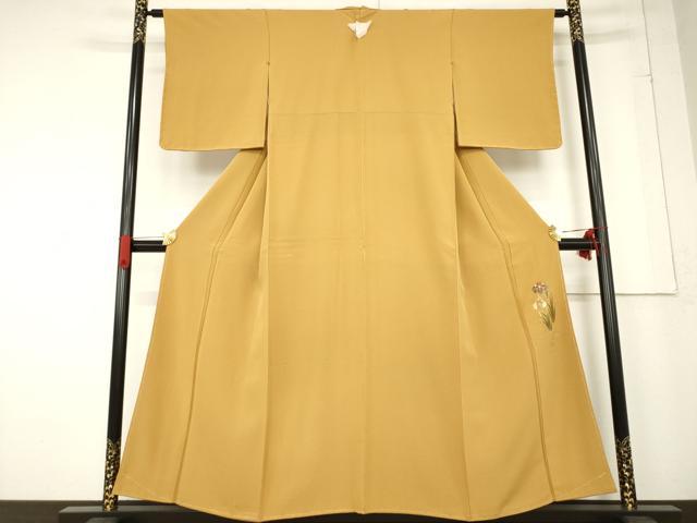 平和屋着物●上質な色無地　黄橡色　正絹　逸品　未使用　AABF0891ck 平和屋着物○上質な色無地 黄橡色 正絹 逸品 未使用 AABF0891ck
