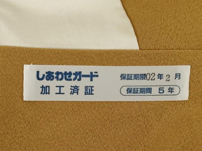 平和屋着物●上質な色無地　黄橡色　正絹　逸品　未使用　AABF0891ck