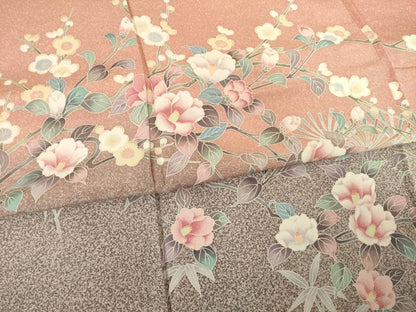 平和屋着物●訪問着　枝花文　暈し染め　正絹　逸品　AABF0894ck