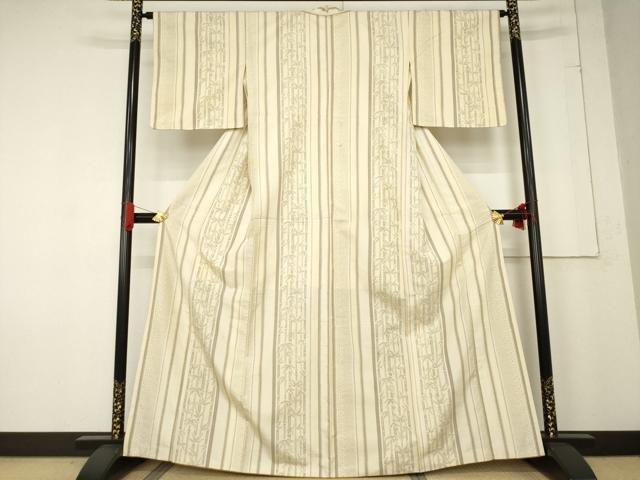平和屋着物●上質な紬　笹竹間道　正絹　逸品　AABF0895ck