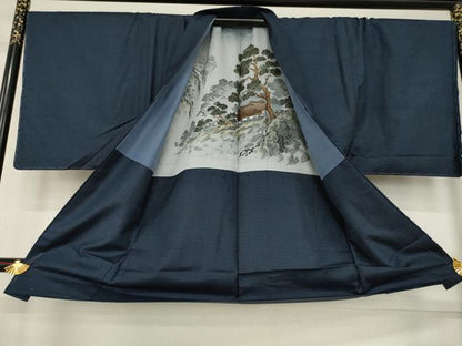 平和屋着物●男性　本場大島紬　アンサンブル　100亀甲　総詰め　キングサイズ　正絹　逸品　未使用　AABF0896ck