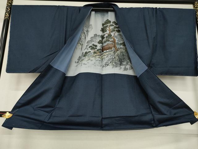平和屋着物●男性　本場大島紬　アンサンブル　100亀甲　総詰め　キングサイズ　正絹　逸品　未使用　AABF0896ck