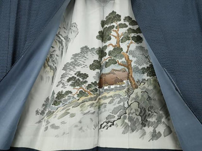 平和屋着物●男性　本場大島紬　アンサンブル　100亀甲　総詰め　キングサイズ　正絹　逸品　未使用　AABF0896ck