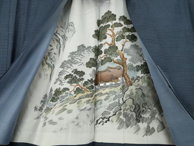 平和屋着物●男性　本場大島紬　アンサンブル　100亀甲　総詰め　キングサイズ　正絹　逸品　未使用　AABF0896ck