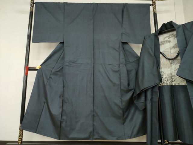 平和屋着物●男性　本場大島紬　アンサンブル　120亀甲　総詰め　正絹　逸品　AABF0898ck