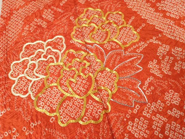 平和屋着物○豪華振袖 総絞り 駒刺繍 流水花文 正絹 逸品 AABF0900ck