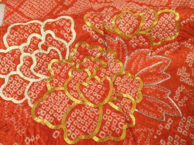 平和屋着物●豪華振袖　総絞り　駒刺繍　流水花文　正絹　逸品　AABF0900ck