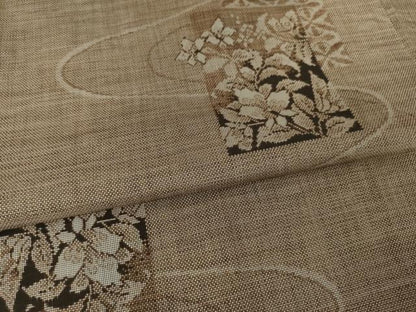 平和屋着物●本場大島紬　カタス9マルキ　色紙重ね花文　正絹　逸品　AABF0902ck