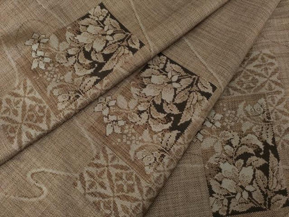 平和屋着物●本場大島紬　カタス9マルキ　色紙重ね花文　正絹　逸品　AABF0902ck