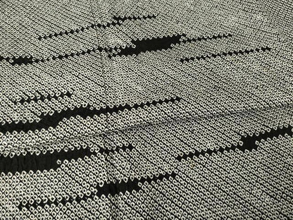平和屋着物●訪問着　総絞り　霞文　黒地　正絹　逸品　AABF0904ck