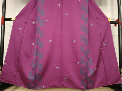 平和屋着物●染色作家　斉藤三才　小紋　飛鳥文　金彩　正絹　逸品　未使用　AABF0908ck