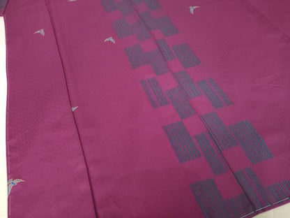 平和屋着物●染色作家　斉藤三才　小紋　飛鳥文　金彩　正絹　逸品　未使用　AABF0908ck
