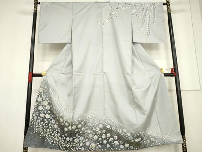 平和屋着物●本場大島紬　染大島　訪問着　辻が花　絞り　暈し染め　正絹　逸品　AABF0909ck