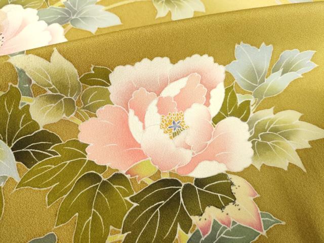 平和屋着物●訪問着　友禅　作家物　枝花文　正絹　逸品　AABF0910ck