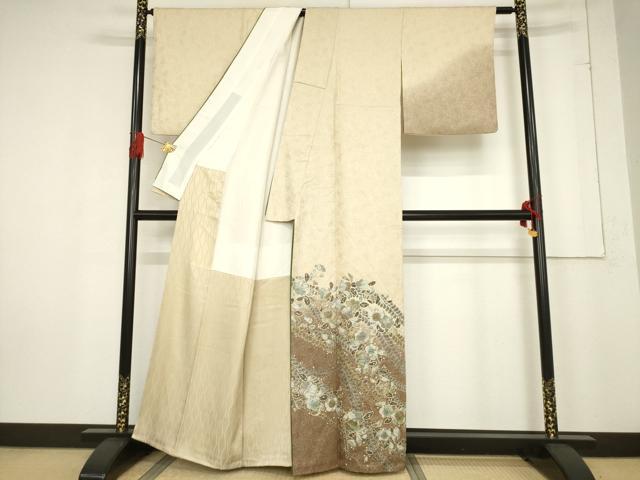 平和屋着物●訪問着　作家物　辻が花　舞花文　暈し染め　正絹　逸品　AABF0914ck