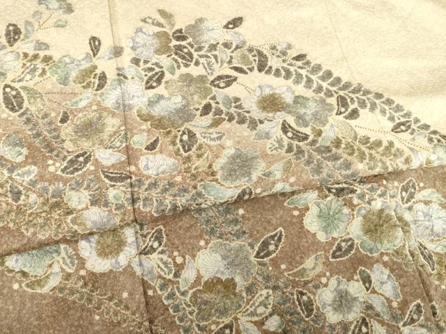 平和屋着物●訪問着　作家物　辻が花　舞花文　暈し染め　正絹　逸品　AABF0914ck