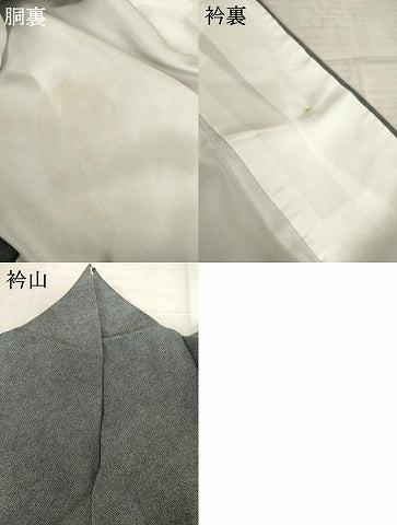 平和屋着物●伝統工芸士　保科土山　江戸小紋　極小鮫小紋柄　黒地　正絹　逸品　AABF0916ck
