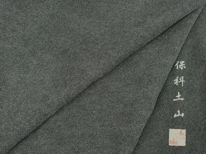 平和屋着物●伝統工芸士　保科土山　江戸小紋　極小鮫小紋柄　黒地　正絹　逸品　AABF0916ck