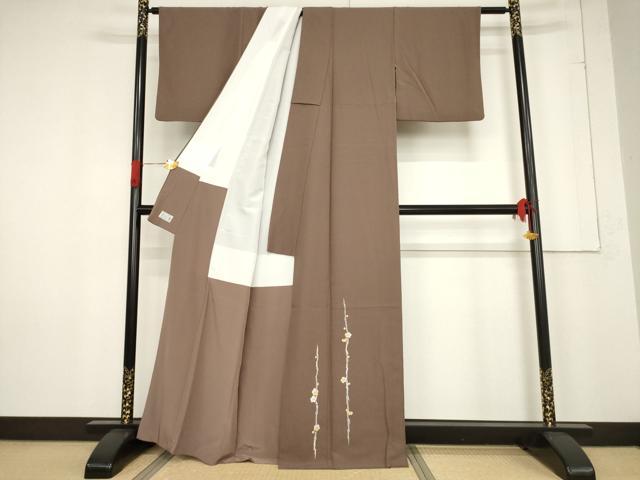 平和屋着物●洗える最高級着物　＜英＞はなぶさ謹製　色留袖　刺繍　枝梅　洗える着物　AABF0921ck