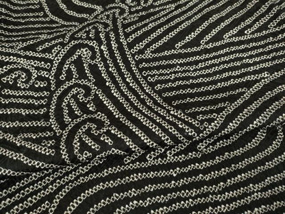 平和屋着物●訪問着　総絞り　立波文　黒地　正絹　逸品　AABF0933ck
