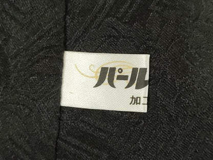 平和屋着物●訪問着　総絞り　立波文　黒地　正絹　逸品　AABF0933ck