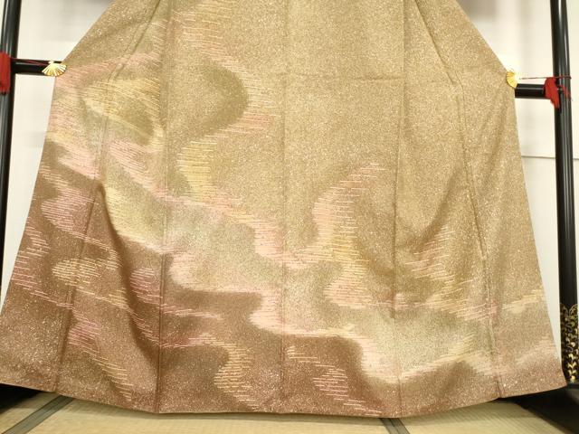 平和屋着物●本場大島紬　染大島　訪問着　流水文　三越扱い　正絹　逸品　AABF0934ck