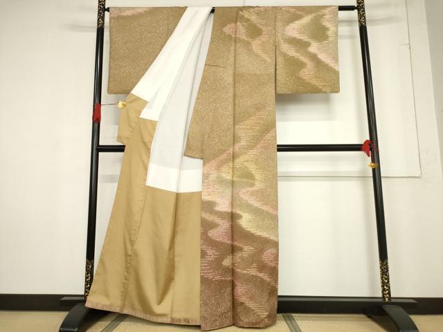 平和屋着物○訪問着 本場染大島紬 杢目文 正絹 逸品 AABD8549fy 平和