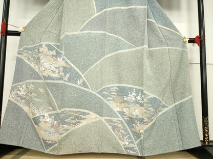 平和屋着物●訪問着　友禅　風景文　正絹　逸品　AABF0938ck