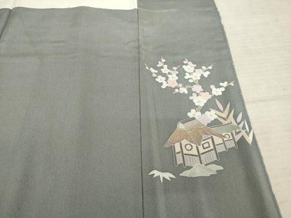 平和屋着物●訪問着　友禅　風景文　正絹　逸品　AABF0938ck