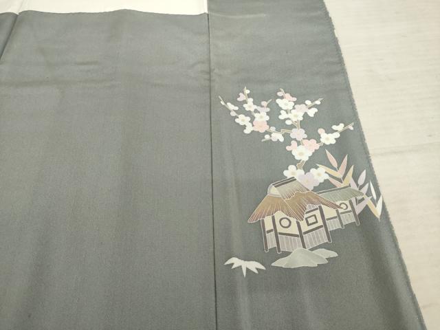 平和屋着物●訪問着　友禅　風景文　正絹　逸品　AABF0938ck