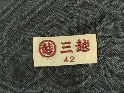 平和屋着物●訪問着　総絞り　枝梅文　黒地　三越扱い　正絹　逸品　AABF0940ck
