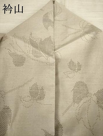平和屋着物●結城紬　枝葉文　正絹　逸品　AABF0946ck