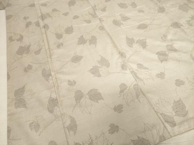 平和屋着物●結城紬　枝葉文　正絹　逸品　AABF0946ck
