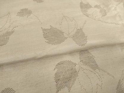 平和屋着物●結城紬　枝葉文　正絹　逸品　AABF0946ck