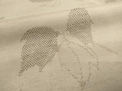 平和屋着物●結城紬　枝葉文　正絹　逸品　AABF0946ck