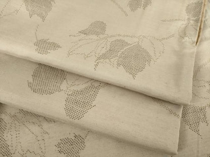 平和屋着物●結城紬　枝葉文　正絹　逸品　AABF0946ck