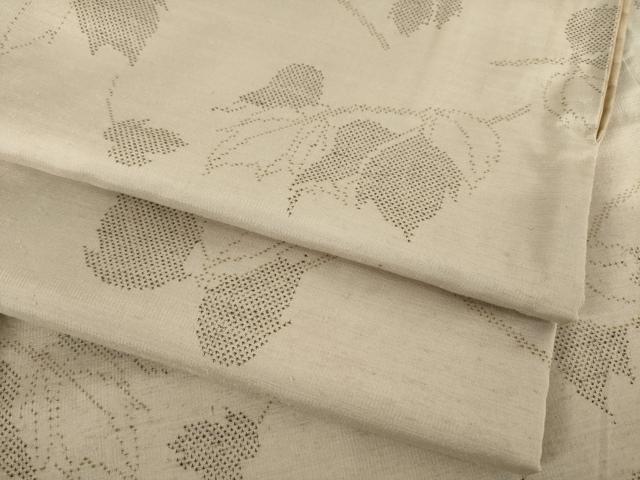 平和屋着物●結城紬　枝葉文　正絹　逸品　AABF0946ck