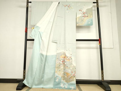 平和屋着物●訪問着　流水花籬文　暈し染め　金彩　正絹　逸品　AABF0947ck
