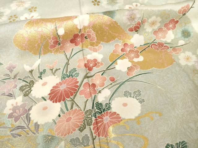 平和屋着物●訪問着　流水花籬文　暈し染め　金彩　正絹　逸品　AABF0947ck