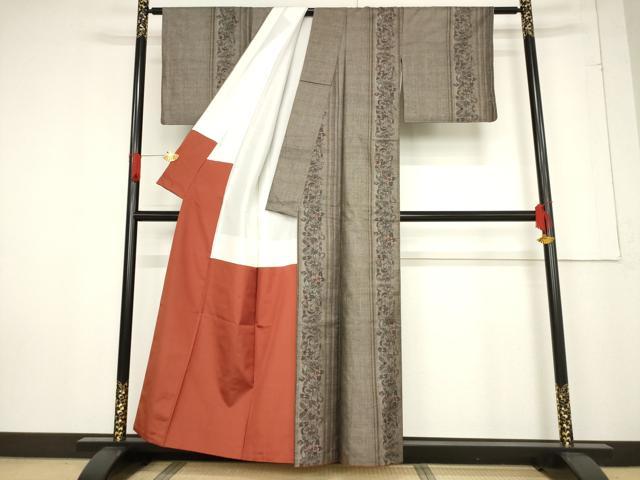 平和屋着物○本場大島紬 カタス9マルキ 花間道 正絹 逸品 AABF0948ck