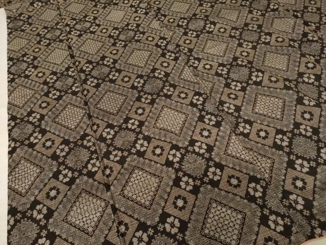 平和屋着物●本場大島紬　龍郷絣　花菱文　正絹　逸品　AABA9799ck 平和屋着物○本場大島紬 龍郷絣 花菱文 正絹 逸品 AABF0952ck