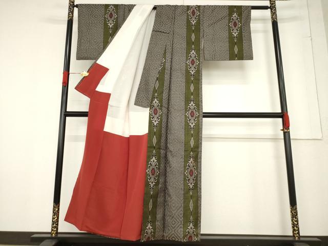 平和屋着物●本場大島紬　龍郷　花間道　正絹　逸品　AABF0956ck 平和屋着物○本場大島紬 龍郷 花間道 正絹 逸品 AABF0956ck