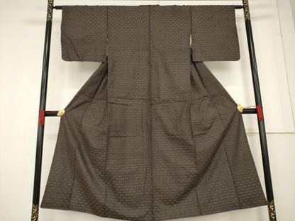 平和屋着物●本場大島紬　龍郷絣　秋名バラ　正絹　逸品　AABF0957ck