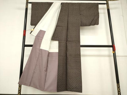 平和屋着物●本場大島紬　龍郷絣　秋名バラ　正絹　逸品　AABF0957ck