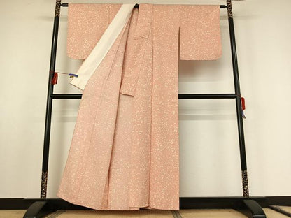 平和屋着物▽上質な紬 単衣 霞文 正絹 逸品 AABF0963jh